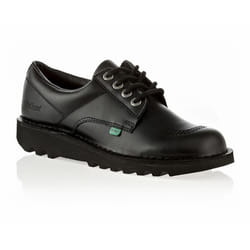 Womens Kickers Kick Lo W Core Lace Up Leather Shoes Black Work School Shoes - UK 6 / EU 39