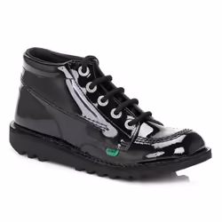 Kickers Kick Hi W Core Black Patent Boots - UK 3