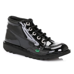 Kickers Kick Hi W Core Black Patent Boots - UK 3