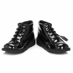 Kickers Kick Hi W Core Black Patent Boots - UK 3