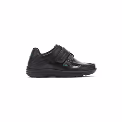Kickers Reasan Strap Toddlers Black Leather Shoes - UK 8 Infant