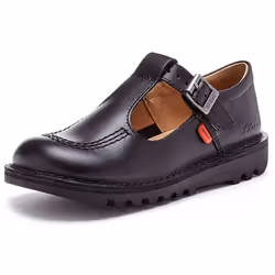 Kickers Kick T-Bar Classic Youth Back to School Shoes in Black 1KF0001002BTW [UK 4  EU 37]