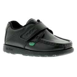 ) New Boys/Childrens Black Kickers Fragma3 Touch Fastening School Shoes. UK Size - Black, 12 (Children's