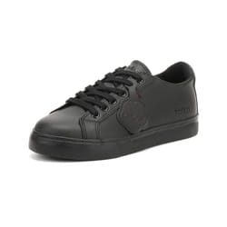 Kickers Youth Black Leather Tovni Lacer Trainers - UK 3