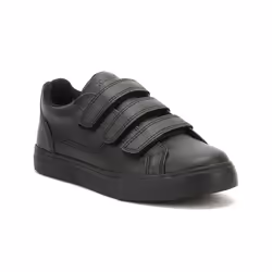Kickers Youth Black Leather Tovni Trip Trainers - UK 4
