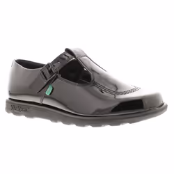 ) Kickers Fragma T-Bar Older Girls School Shoes Black - 3 (Adults'