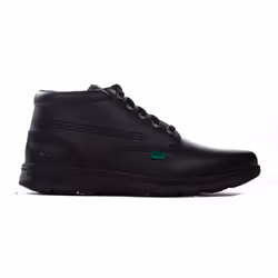 Kickers Kelland Lace Teen Leather Kids School Fashion Shoe Boot Black - Black, UK 4