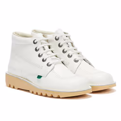 Kickers Kick Hi White Leather Boots - 4