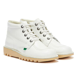 Kickers Kick Hi White Leather Boots - 4