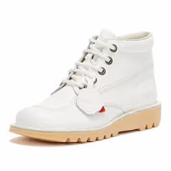 Kickers Kick Hi White Leather Boots - 4