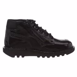 Kickers Hi Faeries Split Lace-Up Black Smooth Leather Kids Boots 115849 (UK )