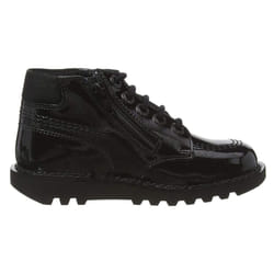 Kickers Hi Faeries Split Lace-Up Black Smooth Leather Kids Boots 115849 (UK )