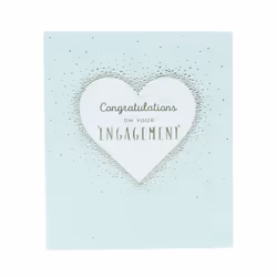UK greetings Engagement card for HimHerFriend - Silver Foil Heart Desi