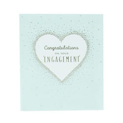 UK greetings Engagement card for HimHerFriend - Silver Foil Heart Desi