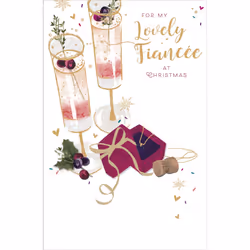 Lovely Fiancee Traditional Foiled Christmas Greeting Card Special Xmas Cards