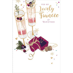 Lovely Fiancee Traditional Foiled Christmas Greeting Card Special Xmas Cards