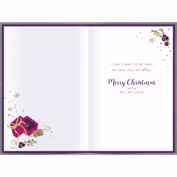 Lovely Fiancee Traditional Foiled Christmas Greeting Card Special Xmas Cards