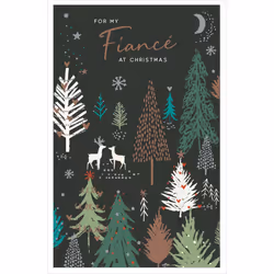For My Fiance Traditional Foiled Christmas Greeting Card Special Xmas Cards