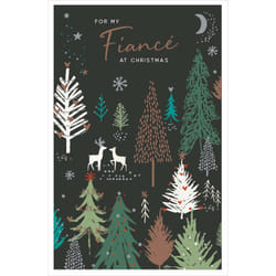 For My Fiance Traditional Foiled Christmas Greeting Card Special Xmas Cards