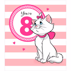 You're 8 Marie The Aristocats 8th Birthday Greeting Card Disney Character Cards