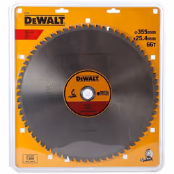 Dewalt DT1926-QZ DT1926-QZ-Hojas Sierra Estacionarias 355 x25.4 x66D para Acero, Yellow/Black
