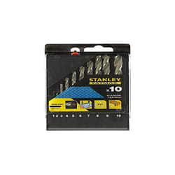 Fatmax STA56043-QZ 10 Piece High Speed Steel Metal Drill Bit Set, Includes 1mm, 2mm, 3mm, 4mm, 5mm, 6mm, 7mm, 8mm, 9mm, 10mm