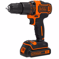 Black & Decker BDCHD18K-QW, Pistol grip drill, Keyless, Black, Orange, 1 cm, 1400 RPM, 2.5 cm
