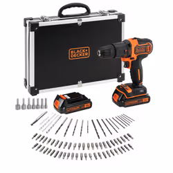 Black & Decker BDCHD18BAFC-QW, Pistol grip drill, Black, Orange, 1400 RPM, 21000 bpm, 40 N⋅m, 1 cm