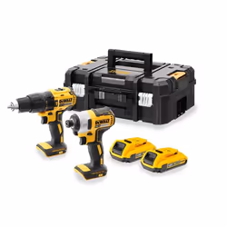 DeWALT DCK2060D2T-QW, Impact driver, Pistol handle, Yellow, Battery, Lithium-Ion (Li-Ion), 2 Ah