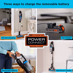 Black & Decker BHFEB520D1-GB stick vacuum/electric broom 2-in-1 stick vacuum Battery Dry Bagless Black, Silver, Transparent, White 2 Ah - Additional view 6