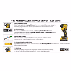 Dewalt DCF870E2T 18v XR Hydraulic Compact Impact Driver 2x 1.7Ah Powerstack