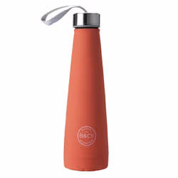 B&Co 450ml Conical Bottle Rubberised Finish Coral