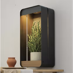 Solar Garden Wall Planter LED Light Plant Display Cube Shelf 35cm
