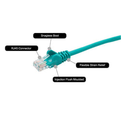 connektgear 10m RJ45 CAT5e UTP Stranded Flush Moulded Network Cable - 24AWG - Green