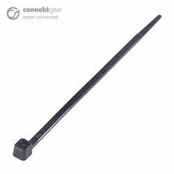 connektgear Plastic Cable Ties (High Tensile Strength) 370 x 4.8mm - Pack of 100 Black, Parallel entry cable tie, Nylon, Blac ...