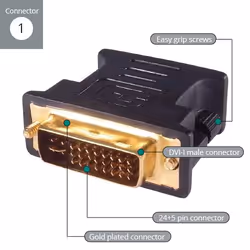 connektgear DVI-I to VGA Monitor Adapter - Male to Female (24+5 Analogue)