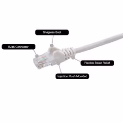connektgear 7m RJ45 CAT6 UTP Stranded Flush Moulded LS0H Network Cable - 24AWG - White - Additional view 2