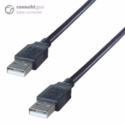 connektgear 3m USB 2 Connector Cable A Male to A Male - High Speed, 3 m, USB A, USB A, USB 2.0, 0.48 Gbit/s, Black