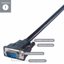 connektgear 3m VGA Monitor Connector Cable - Male to Male - Fully Wired