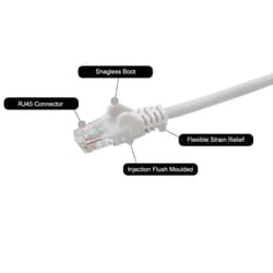 connektgear 20m RJ45 CAT5e UTP Stranded Flush Moulded Network Cable - 24AWG - White