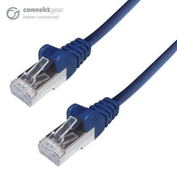 connektgear 0.5m RJ45 CAT6A SSTP Stranded Flush Moulded LS0H Network Cable - 26AWG - Blue