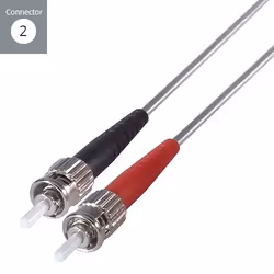 connektgear 5m Duplex Fibre Optic Multi-Mode Cable OM1 62.5/125 Micron MT to ST Grey