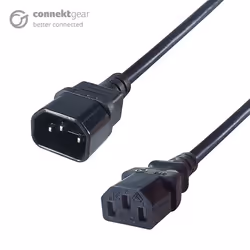 connektgear 10m Mains Extension Power Cable C14 Plug to C13 Socket, 10 m, C14 coupler, C13 coupler