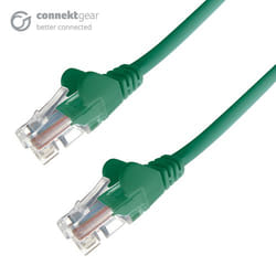 connektgear 0.3m RJ45 CAT6 UTP Stranded Flush Moulded LS0H Network Cable - 24AWG - Green