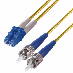 connektgear 2m Duplex Fibre Optic Single-Mode Cable OS2 9/125 Micron LC to ST Yellow 3-5 working days non cancellable non ret ...