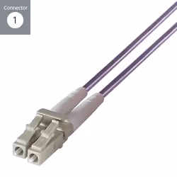 connektgear 1m Duplex Fibre Optic Multi-Mode Cable OM4 50/125 Micron LC to ST Purple