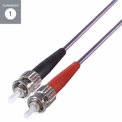 connektgear 5m Duplex Fibre Optic Multi-Mode Cable OM4 50/125 Micron ST to ST Purple