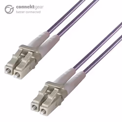 connektgear 10m Duplex Fibre Optic Multi-Mode Cable OM4 50/125 Micron LC to LC Purple, 10 m, OM4, LC, LC