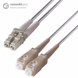 connektgear 3m Duplex Fibre Optic Multi-Mode Cable OM1 62.5/125 Micron LC to SC Grey 10-14 working days non cancellable non r ...
