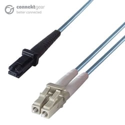 connektgear 2m Duplex Fibre Optic Multi-Mode Cable OM3 50/125 Micron MT to LC Aqua 10-14 working days non cancellable non returnable